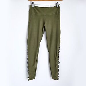 Marika The 7/8 Legging Womens S Criss Cross Side Panel Green Yoga Brand New
